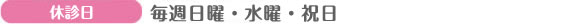 (休診日)毎週日曜・水曜・祝日
